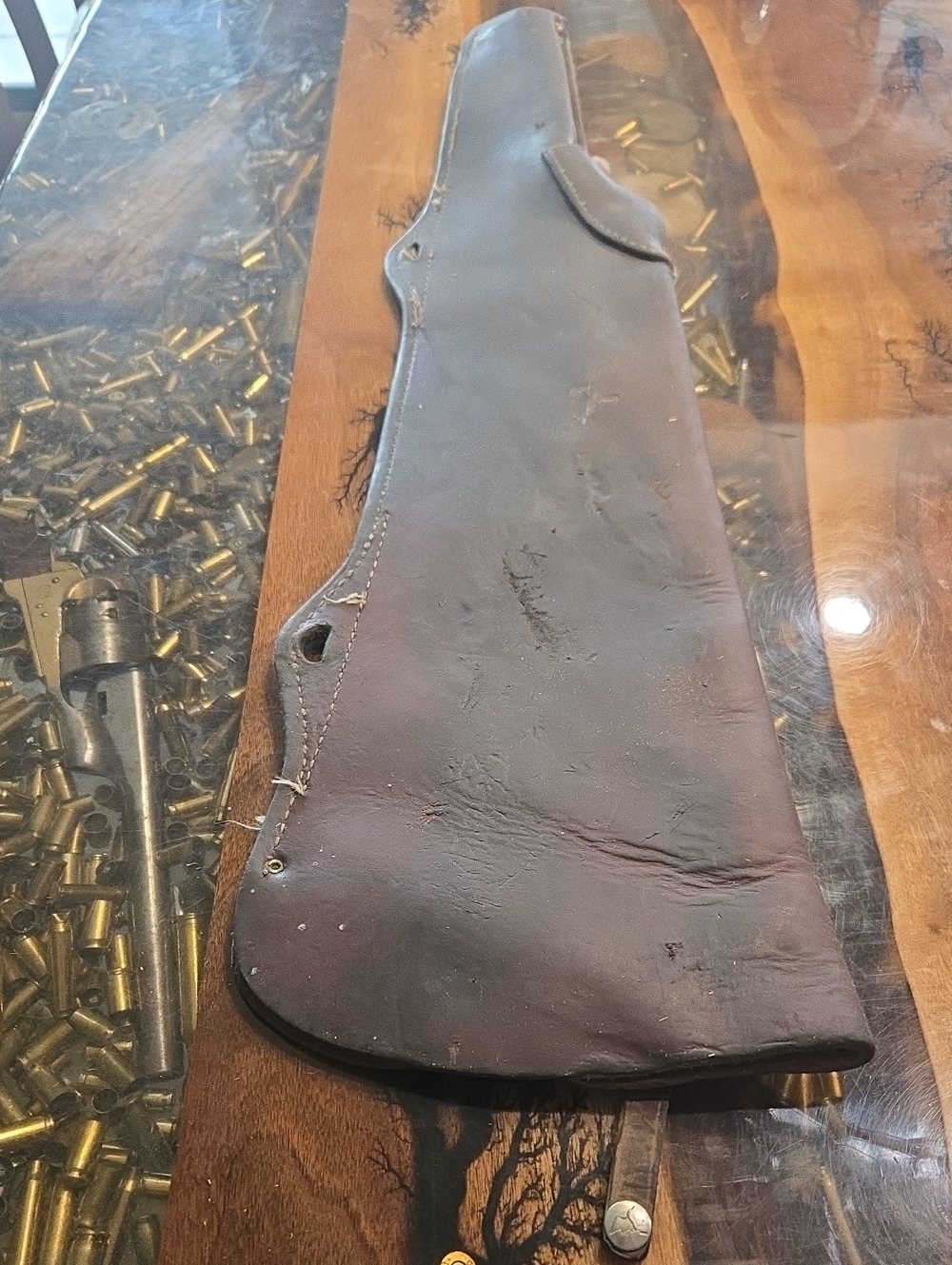 Source Unknown Brown Leather Gun Scabbard
